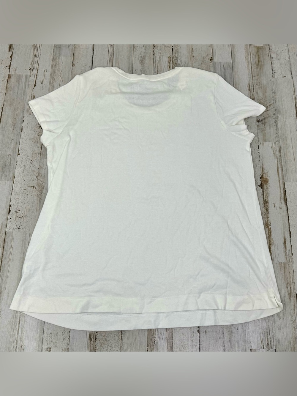 J. Jill Womens Size L White Shoulder Sleeve Tee 100% Pima Cotton - Picture 8 of 10